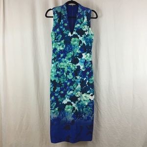 Vince Camuto NWOT V-Neck Floral Midi Dress Size 6
